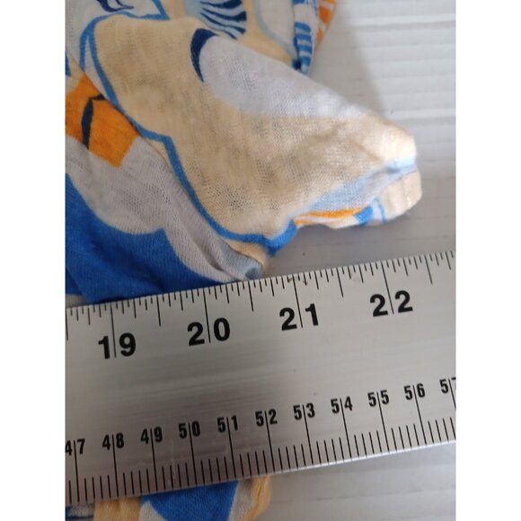 Nicole Miller Shirt Womens 1X Floral Pastel Linen Short Sleeve Lightweight Top - Picture 4 of 6